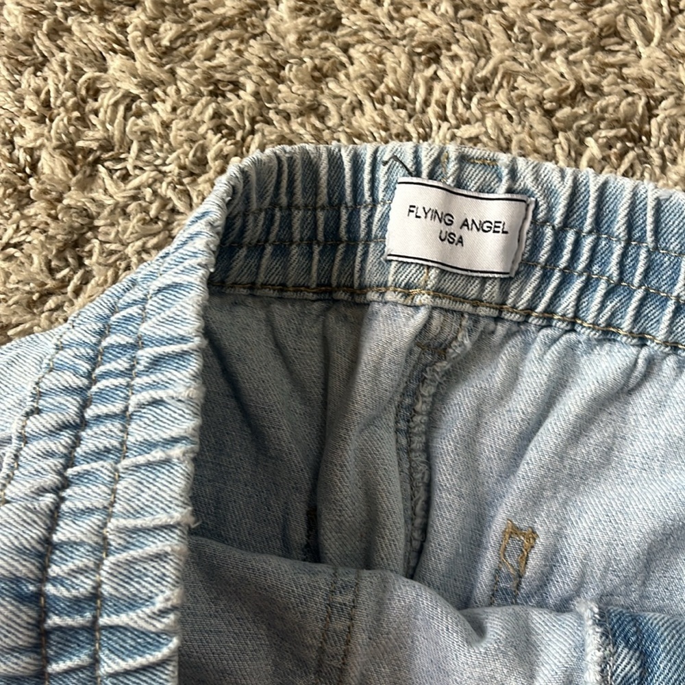 Flying Angel USA Denim Shorts High Waisted Blue size 9 - Picture 8 of 9